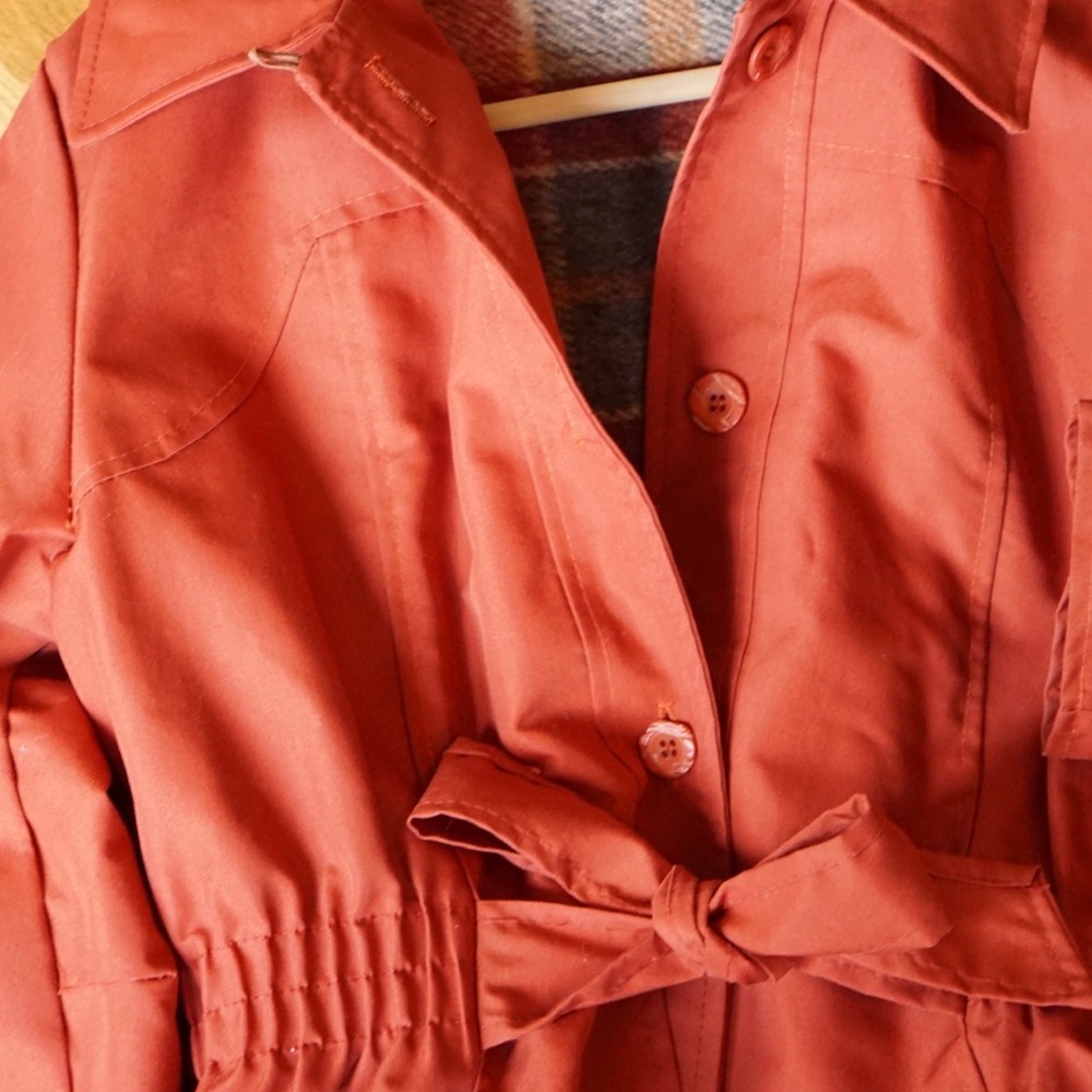 Vintage Trench Coat Contrast Lining